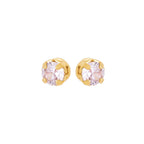 Crystal Stud Earrings Set – 18K Gold Plated Minimal Zirconia Duo