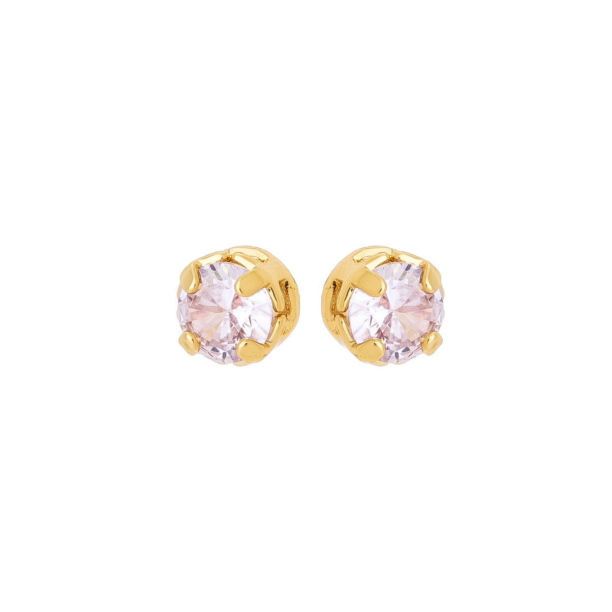 Crystal Stud Earrings Set – 18K Gold Plated Minimal Zirconia Duo