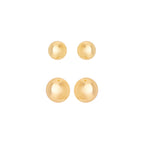 Classic Gold Ball Stud Earrings Set – 18K Gold Plated Minimalist Duo