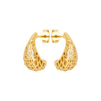 Textured Gold Hoop Earrings – 18K Gold Plated Sculptural Mini Hoops