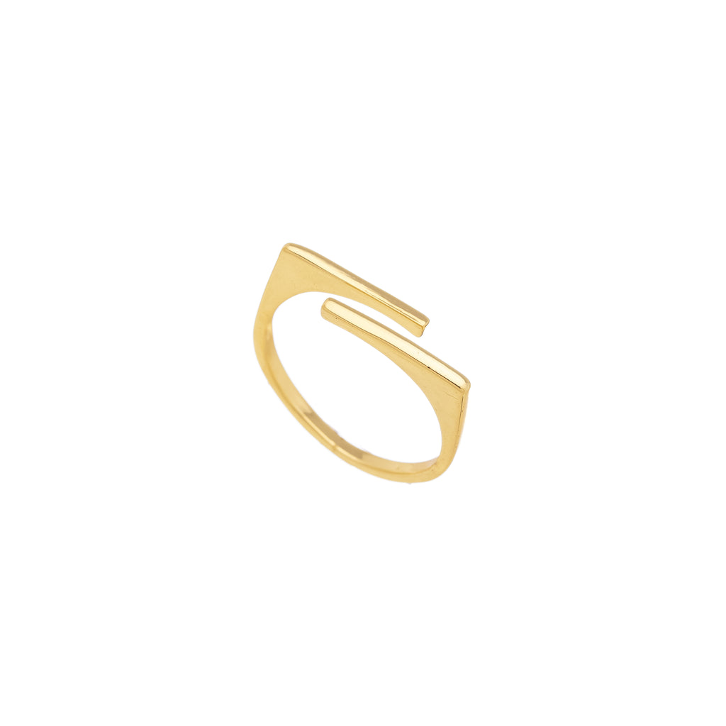Thin Rectangular Geometric Adjustable Ring