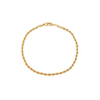 Men's bracelet, 18cm, traditional Bahian cord chain with detailed links - 18k Gold Plated
