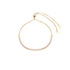 18K Gold Plated Adjustable Tennis Bracelet with Clear Zirconia – Slider Chain Bracelet for Women