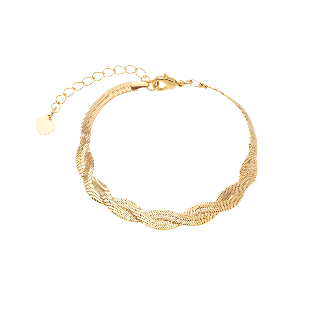 18K Gold Plated Double Band Cuff Bracelet – Minimalist Open Bangle for Women