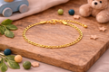 Children's bracelet with 3x1 link chain, 18k gold plated, hypoallergenic.