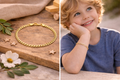 Children's curb chain bracelet, 1x1 link, 18k gold plated, hypoallergenic.