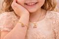 Children's bracelet with a cherry pendant, 18k gold plated, hypoallergenic.