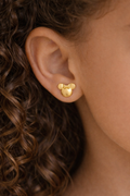 Children's Minnie Mouse shaped earrings, 18k gold plated, hypoallergenic.