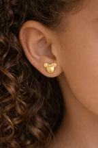 Children's Minnie Mouse shaped earrings, 18k gold plated, hypoallergenic.